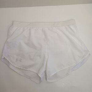 Under Armour HeatGear White Athletic Running Shorts Women’s Size M Loose Fit